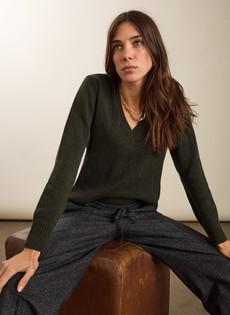 Emmeline Wool Blend V-Neck Jumper via Baukjen