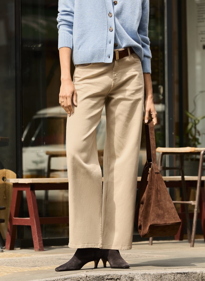 Organic Stretch Cotton Wide Leg Slouch Jeans from Baukjen