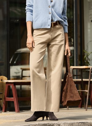 Organic Stretch Cotton Wide Leg Slouch Jeans from Baukjen