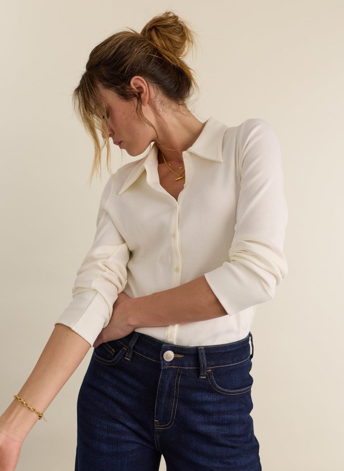 Kelly Ribbed Button-Down Top from Baukjen