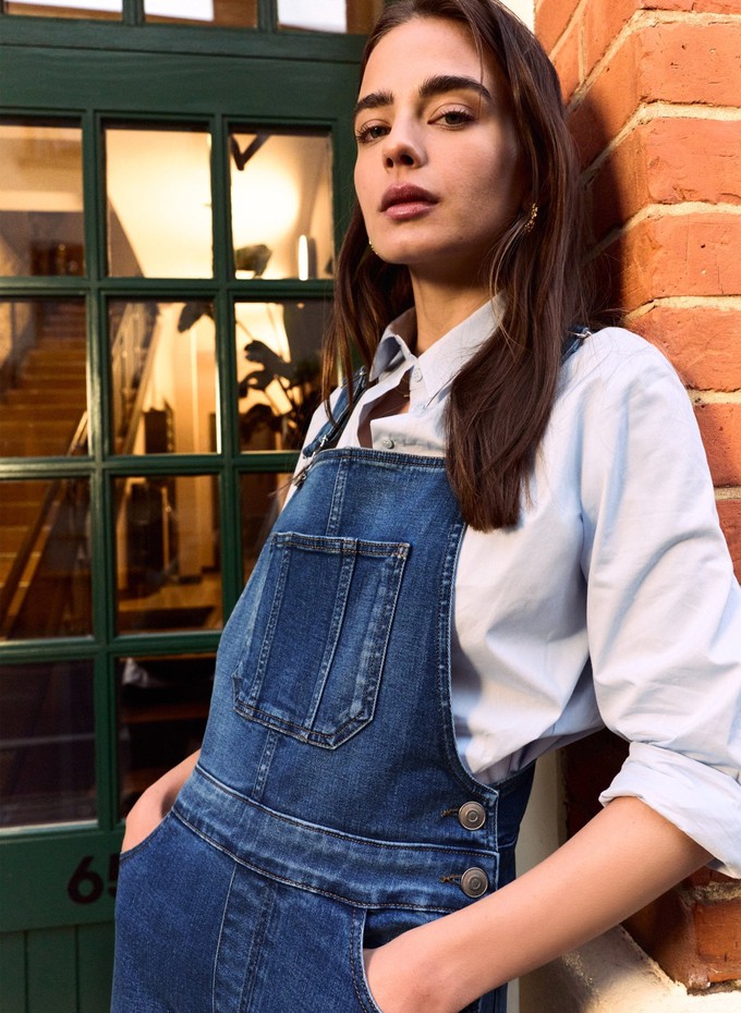 Joanna Organic Cotton Stretch Wide Leg Dungarees from Baukjen