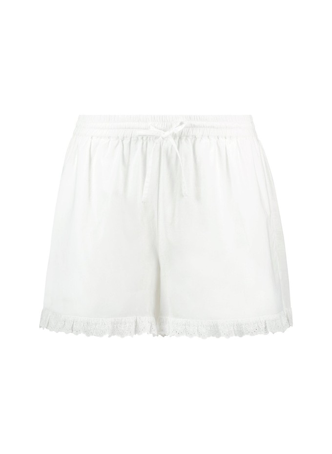 Leona Organic Cotton Broderie Detail Pyjama Shorts from Baukjen