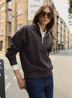 Maddox Organic Cotton Half Zip Sweatshirt via Baukjen