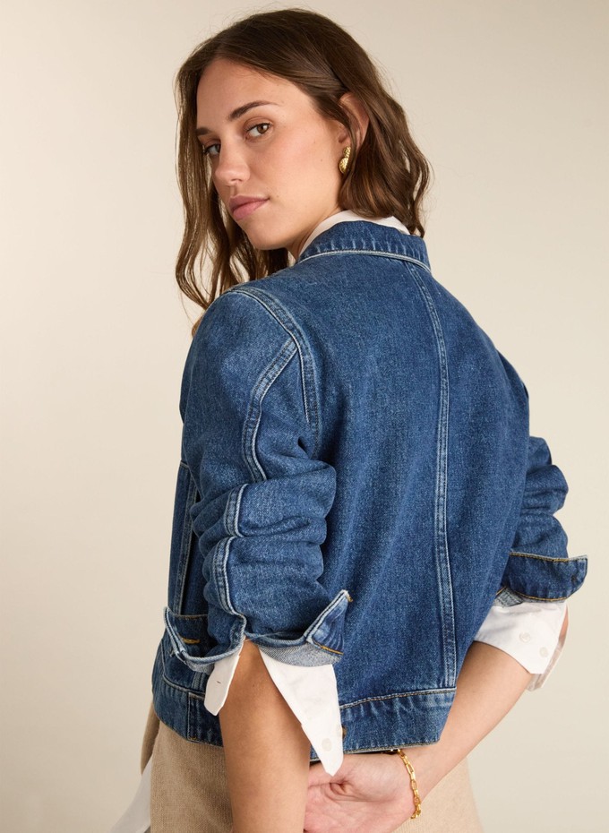 Kristi Organic Cotton Cropped Denim Jacket from Baukjen