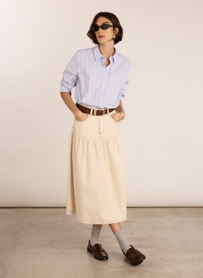 Georgia Organic Denim Midi Skirt from Baukjen