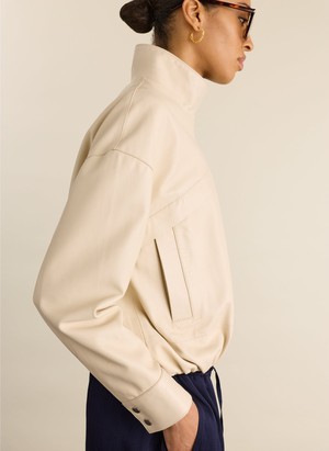 Alara Soft Leather Bomber Jacket from Baukjen