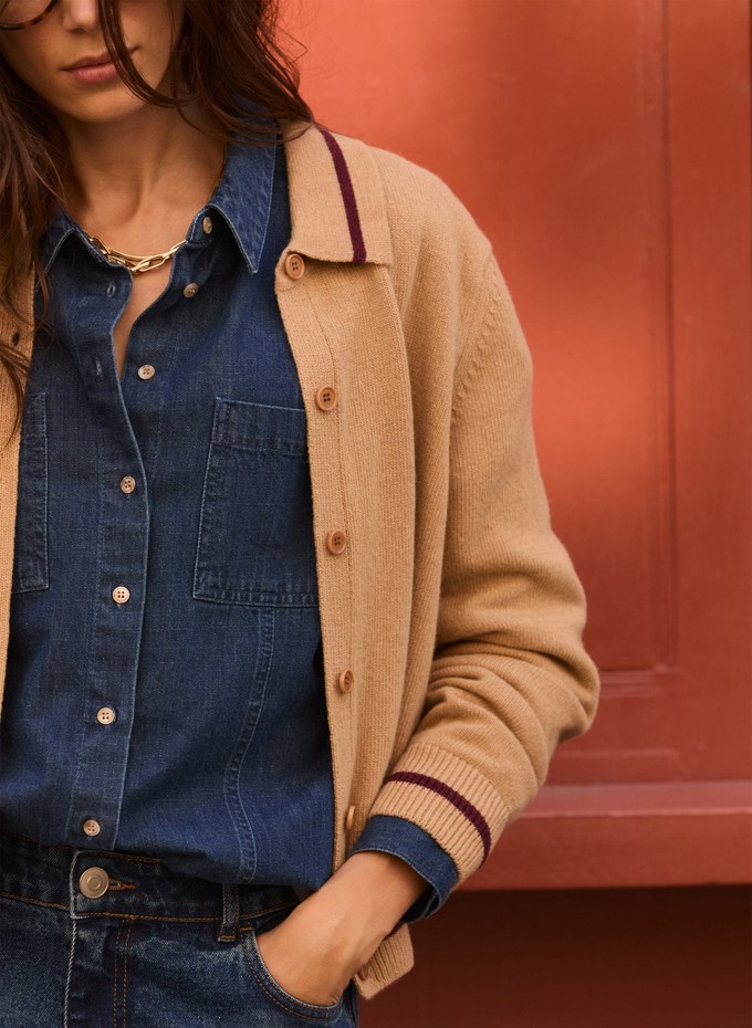 Gillian Wool Blend Collar Cardigan from Baukjen
