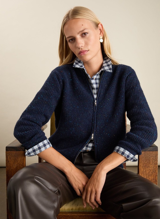 Lonnie Wool Blend Zip Cardigan from Baukjen