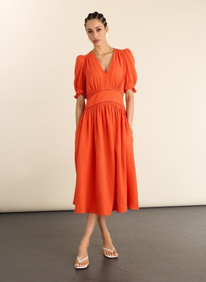 Bella Organic Cheesecloth Midi Dress from Baukjen