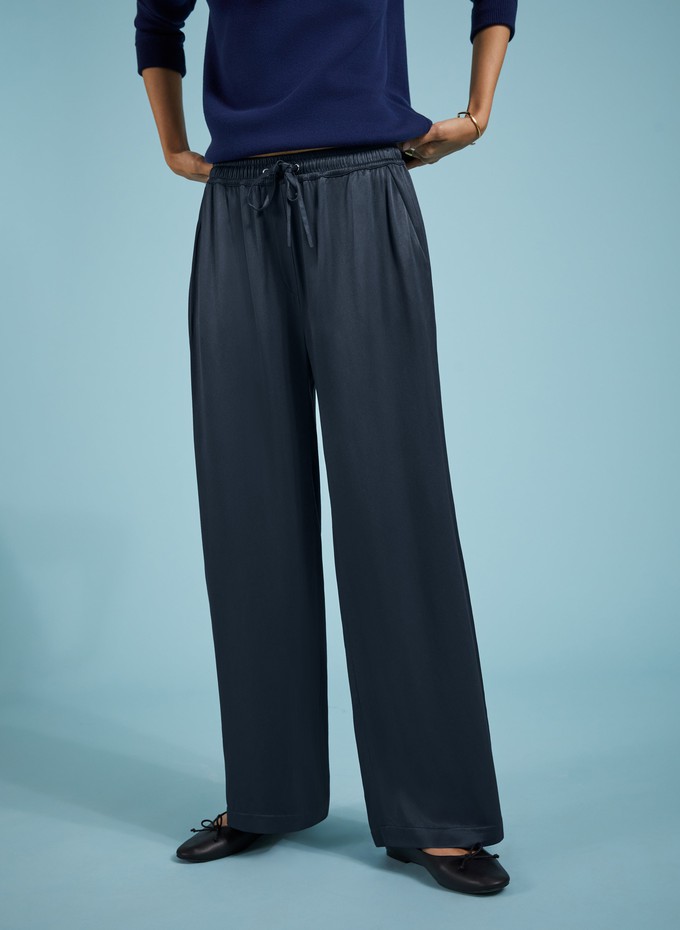 Monica Satin Wide Leg Trousers from Baukjen