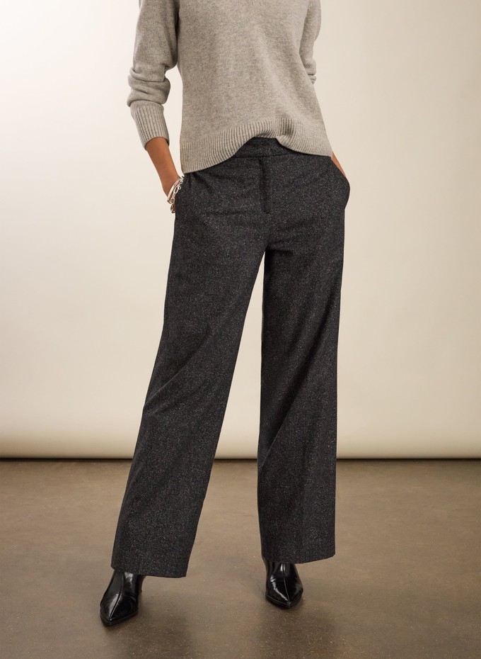 Petite Gwynnie Wool Blend Wide Leg Trousers from Baukjen