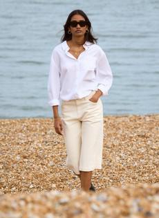 Tillie Organic Cotton Stretch Denim Shorts via Baukjen