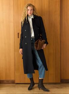 Ingrid Belted Wool Trench Coat via Baukjen