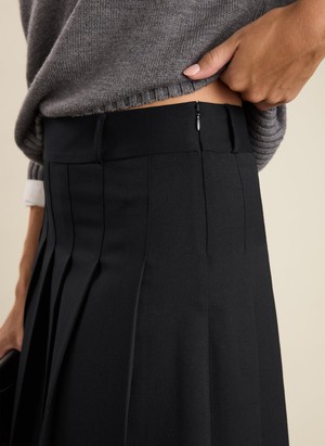 Pam Wool Blend Pleated Midi Skirt from Baukjen
