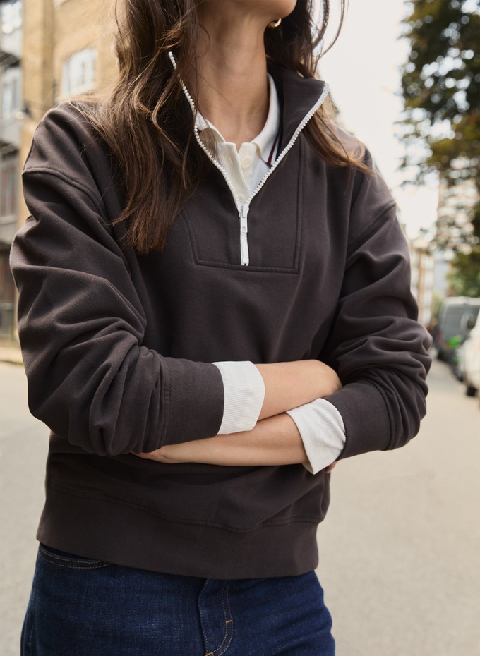 Maddox Organic Cotton Half Zip Sweatshirt from Baukjen