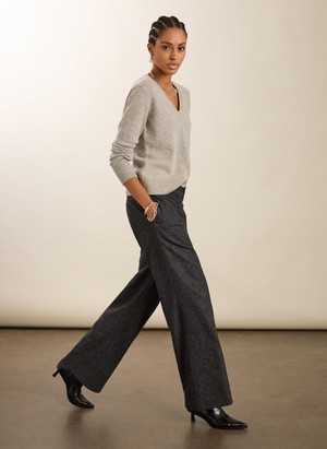 Petite Gwynnie Wool Blend Wide Leg Trousers from Baukjen