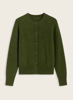 Suna Wool Blend Crew Neck Cardigan from Baukjen