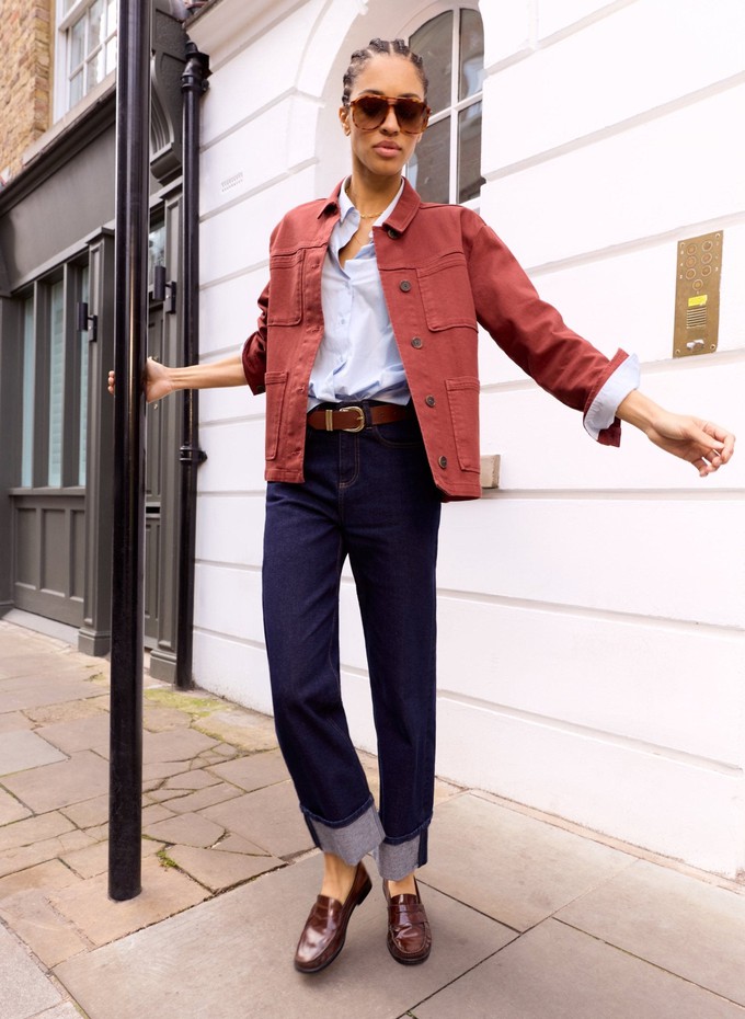Rowan Organic Cotton Denim Utility Jacket from Baukjen