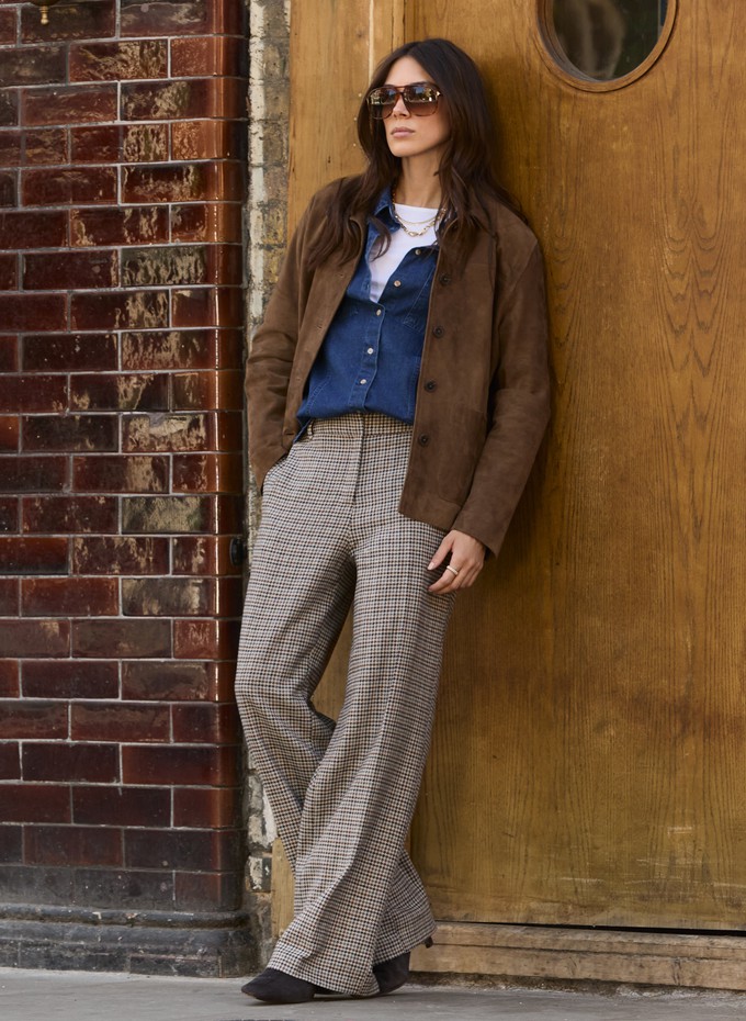 Gwynnie Wool Blend Wide Leg Trousers from Baukjen