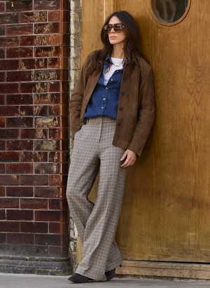 Gwynnie Wool Blend Wide Leg Trousers from Baukjen