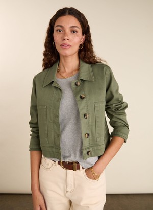 Kristi Organic Cotton Cropped Denim Jacket from Baukjen