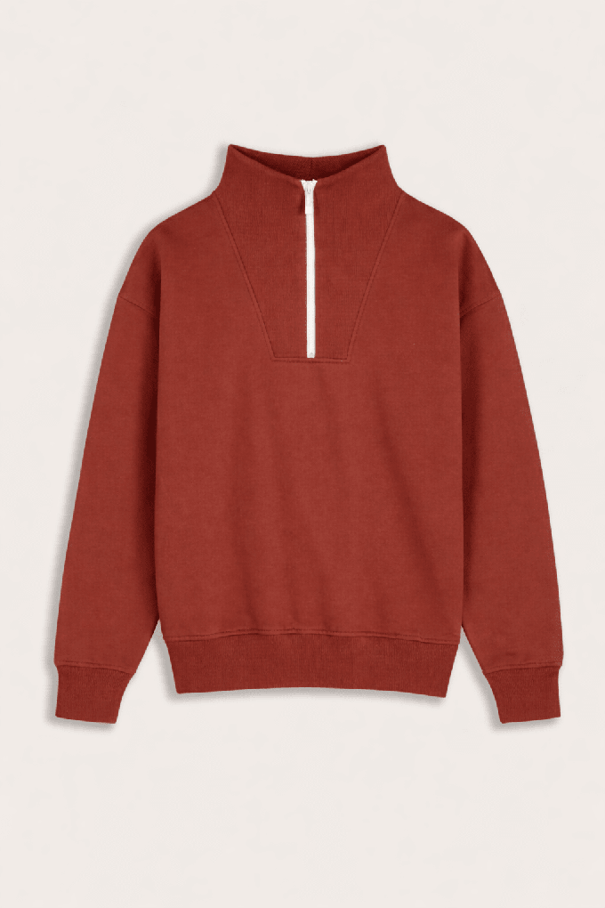 Maddox Organic Cotton Half Zip Sweatshirt from Baukjen