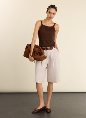 Tobi Long Tailored Linen Shorts from Baukjen