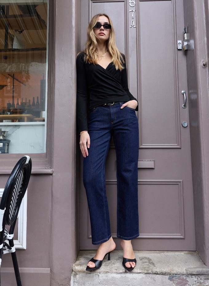 Kim Straight Leg Mid Rise Jeans from Baukjen