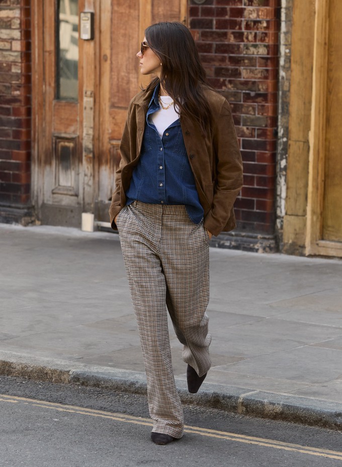 Gwynnie Wool Blend Wide Leg Trousers from Baukjen