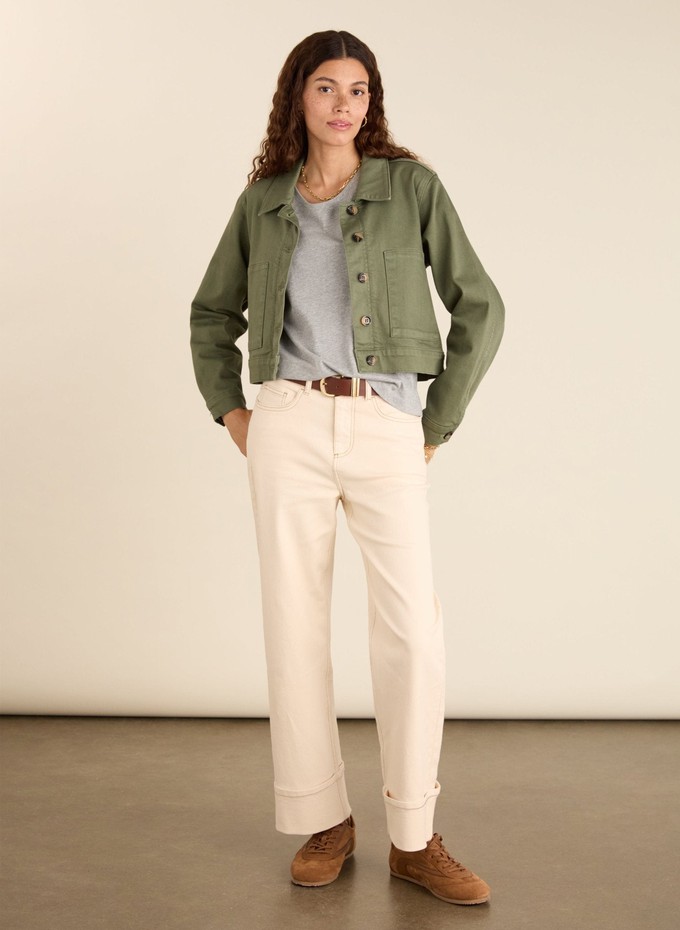 Kristi Organic Cotton Cropped Denim Jacket from Baukjen