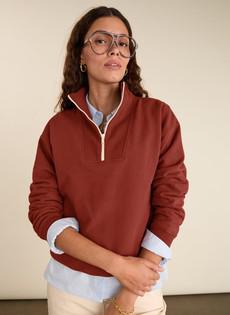 Maddox Organic Cotton Half Zip Sweatshirt via Baukjen