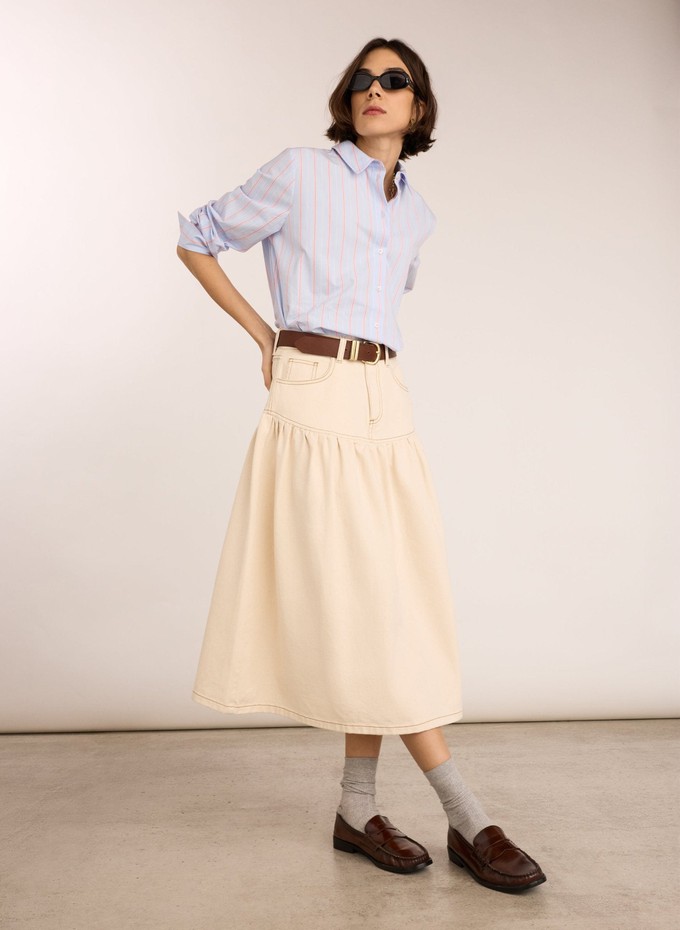Georgia Organic Denim Midi Skirt from Baukjen