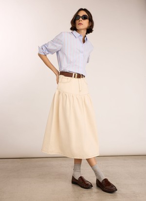Georgia Organic Denim Midi Skirt from Baukjen