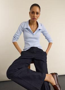 Fern Ribbed Polo Top via Baukjen