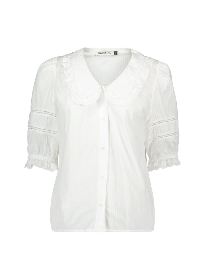Marti Organic Cotton Broderie Detail Blouse from Baukjen