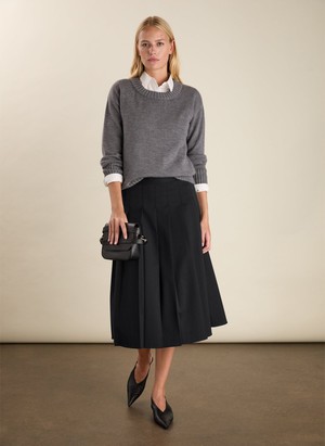 Pam Wool Blend Pleated Midi Skirt from Baukjen