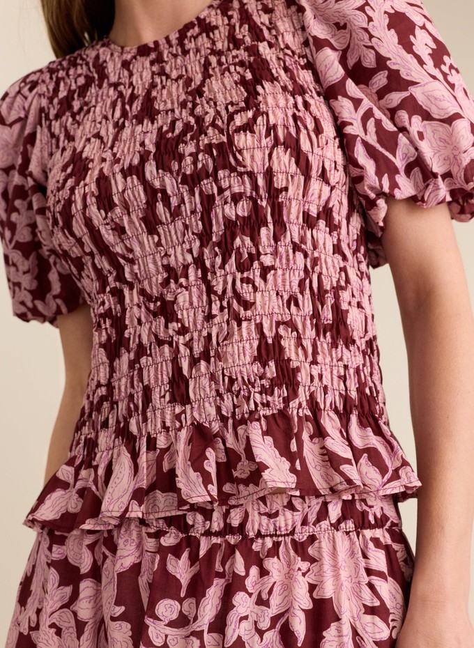 Lillie Organic Printed Smocked Top from Baukjen