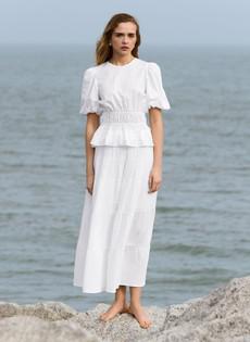 Rhoda Organic Cheesecloth Tiered Maxi Skirt via Baukjen
