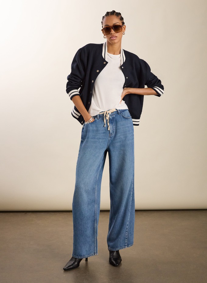 Petite Leonor Tie Front Wide Leg Jeans from Baukjen