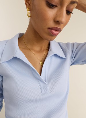 Fern Ribbed Polo Top from Baukjen
