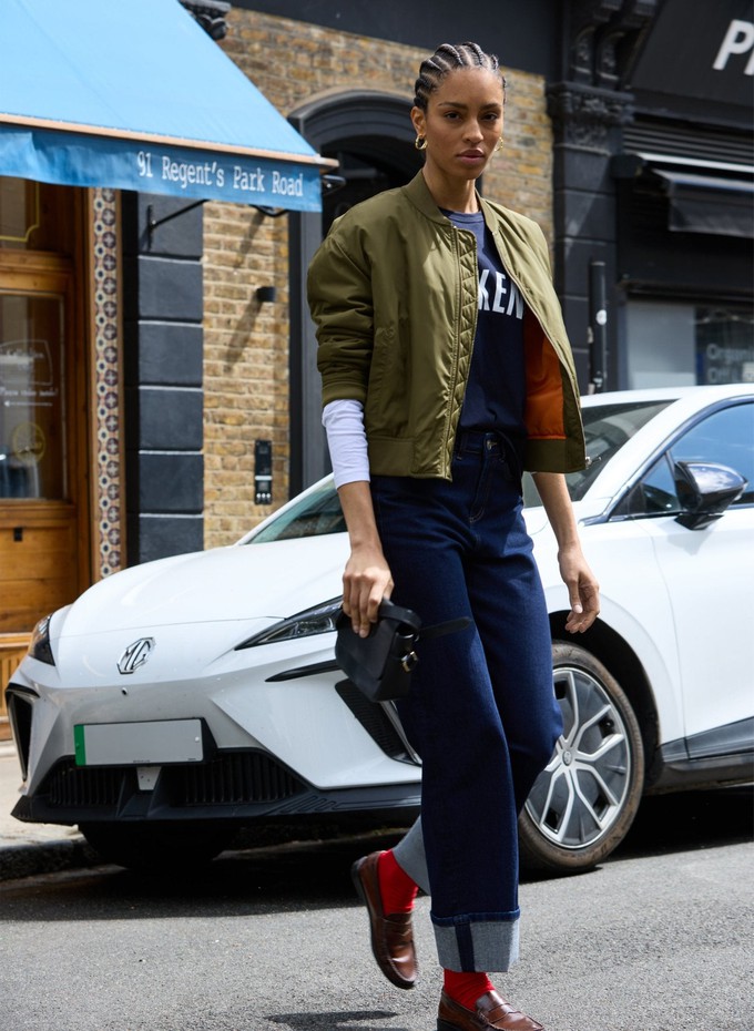 Eve Cropped Bomber Jacket from Baukjen