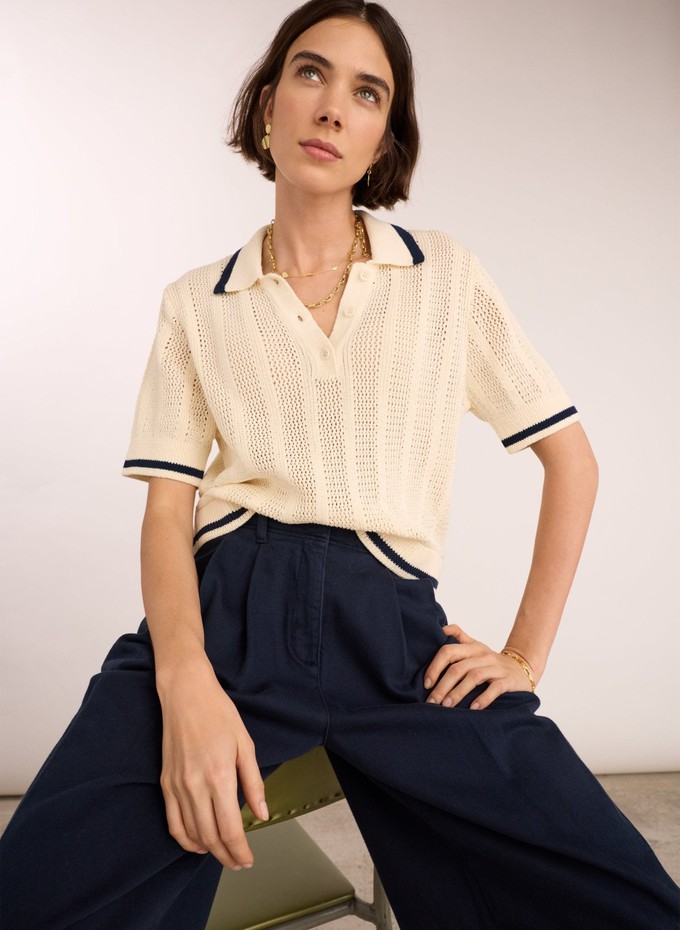 Janice Organic Cotton Knitted Polo Top from Baukjen