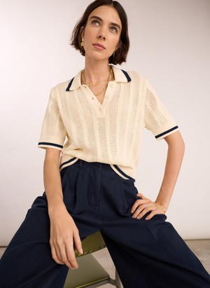 Janice Organic Cotton Knitted Polo Top from Baukjen