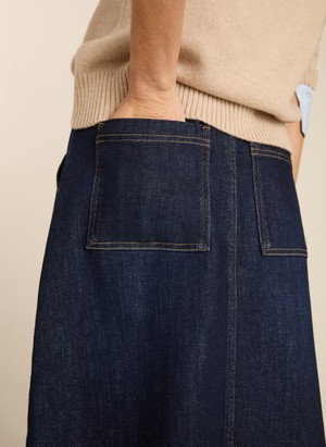 Bobbie Organic Cotton Stretch Denim Midi Skirt from Baukjen