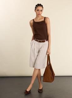 Tobi Long Tailored Linen Shorts via Baukjen