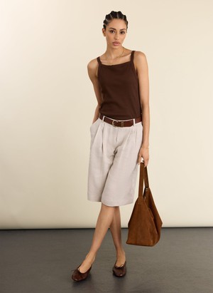Tobi Long Tailored Linen Shorts from Baukjen