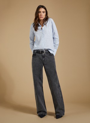 Organic Stretch Cotton Wide Leg Slouch Jeans from Baukjen