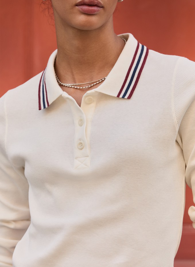 Cameron Organic Cotton Stripe Collar Top from Baukjen