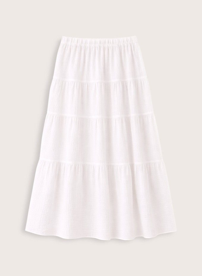 Rhoda Organic Cheesecloth Tiered Maxi Skirt from Baukjen