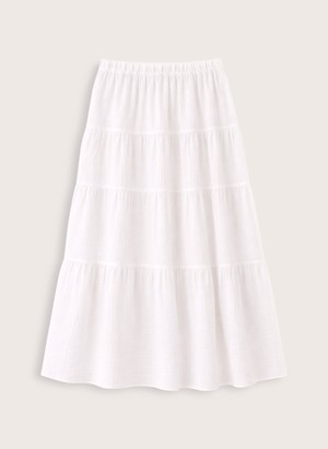 Rhoda Organic Cheesecloth Tiered Maxi Skirt from Baukjen